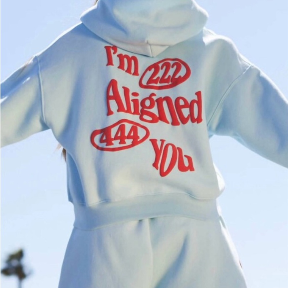 Mayfair Group “2 Aligned 4 You” Hoodie with Red Print